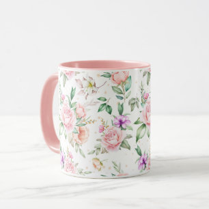 Weibliches Blumenmuster Tasse