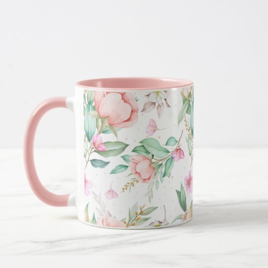 Weibliches Blumenmuster Tasse (Links)
