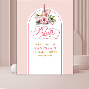 Weibliches Blüten und Prosecco Brautparty-Banner Wandteppich