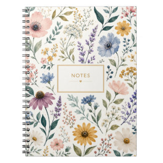 Weibliches Botanisches Wildblumen Notizbuch Notizblock