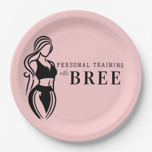 Weibliches Fitness-Personaltraining Minimalistisch Pappteller