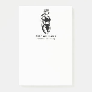 Weibliches Fitness-Personaltraining Minimalistisch Post-it Klebezettel