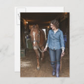 weibliches Führungspferd Postkarte (Vorne/Hinten)