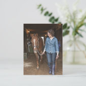 weibliches Führungspferd Postkarte (Stehend Vorderseite)