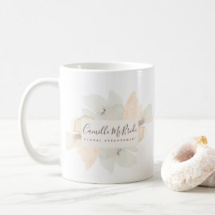 Weibliches handgemaltes Wasserfarben-Blumenmuster Kaffeetasse