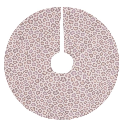 Weibliches Leopardenmuster Polyester Weihnachtsbaumdecke (Vorderseite)