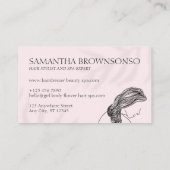 Weibliches Licht: Rosa Frau Friseurin Visitenkarte (Rückseite)