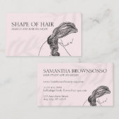 Weibliches Licht: Rosa Frau Friseurin Visitenkarte (Vorne/Hinten)