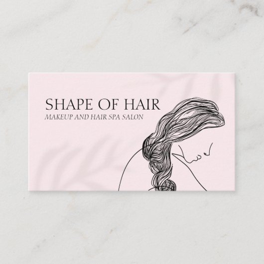 Weibliches Licht: Rosa Frau Friseurin Visitenkarte (Vorderseite)