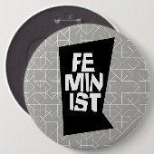 Weibliches Mädchen der feministischen Frauen ich Button (Vorne & Hinten)