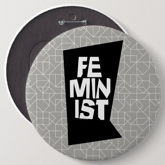 Weibliches Mädchen der feministischen Frauen ich Button (Vorne & Hinten)