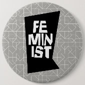Weibliches Mädchen der feministischen Frauen ich Button (Vorderseite)