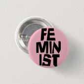 Weibliches Mädchen der feministischen Frauen ich Button (Vorne & Hinten)