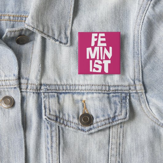 Weibliches Mädchen der feministischen Frauen ich Button (Beispiel)