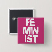 Weibliches Mädchen der feministischen Frauen ich Button (Vorne & Hinten)