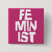Weibliches Mädchen der feministischen Frauen ich Button (Vorderseite)