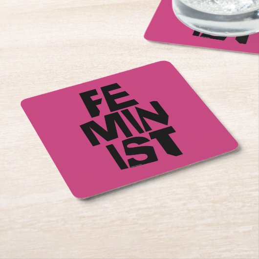 Weibliches Mädchen der feministischen Frauen ich Rechteckiger Pappuntersetzer (angewinkelt)