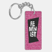 Weibliches Mädchen der feministischen Frauen ich Schlüsselanhänger (Vorderseite links)