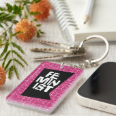 Weibliches Mädchen der feministischen Frauen ich Schlüsselanhänger (Vorderseite rechts)