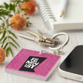 Weibliches Mädchen der feministischen Frauen ich Schlüsselanhänger (Vorderseite rechts)