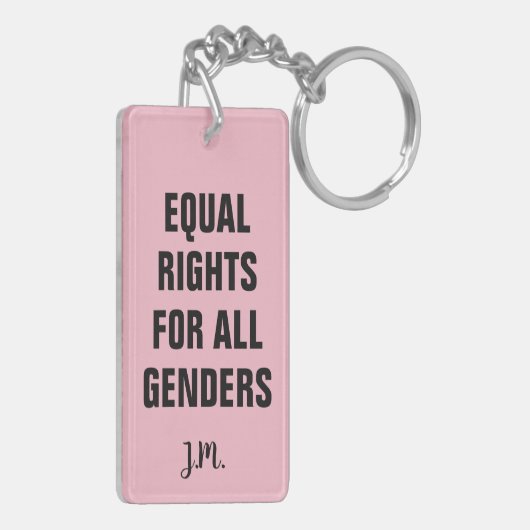 Weibliches Mädchen der feministischen Frauen ich Schlüsselanhänger (Rückseite links)