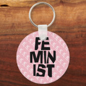 Weibliches Mädchen der feministischen Frauen ich Schlüsselanhänger (Vorderseite)