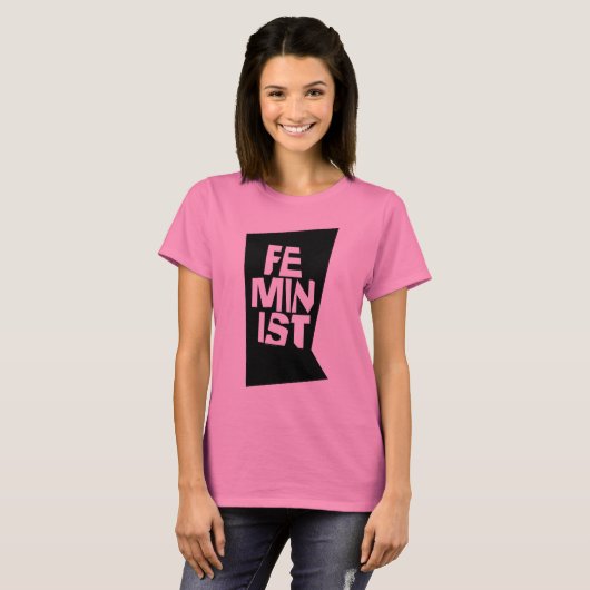 Weibliches Mädchen der feministischen Frauen ich T-Shirt (Vorne ganz)