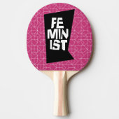 Weibliches Mädchen der feministischen Frauen ich Tischtennis Schläger (Vorderseite)