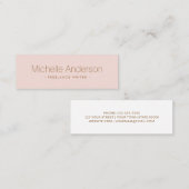 Weibliches Rosa minimalistisch elegant Mini Visitenkarte (Vorne/Hinten)