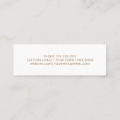 Weibliches Rosa minimalistisch elegant Mini Visitenkarte (Rückseite)