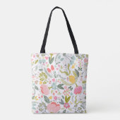 Weibliches rosa monogrammiertes Blumenmuster Tasche (Rückseite)