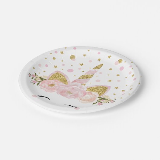 Weibliches rosa pappteller (Schrägansicht)