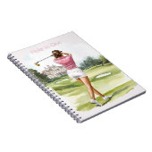 Weibliches rosa Top Golf Notizblock (Rechte Seite)
