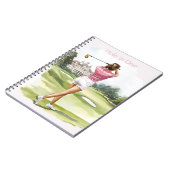 Weibliches rosa Top Golf Notizblock (Linke Seite)