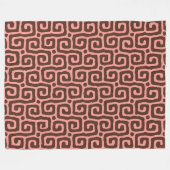 weibliches rosa und braunes abstraktes Muster Fleecedecke (Vorderseite (Horizontal))