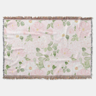 Weibliches Rosa Weiß Hübsche Blumen Decke