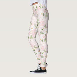 Weibliches Rosa Weiß Hübsche Blumen Leggings
