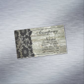 Weibliches, schwarzes Spitzenholz Magnetische Visitenkarte (Beispiel)