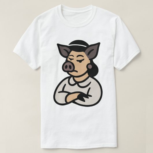 Weibliches Schwein T-Shirt (Design vorne)