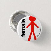 Weibliches Strichmännchen Button (Vorne & Hinten)