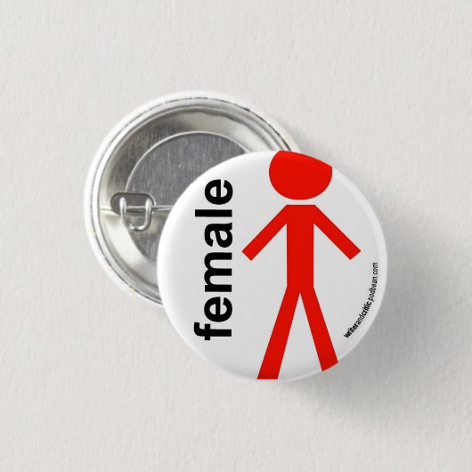 Weibliches Strichmännchen Button (Vorne & Hinten)
