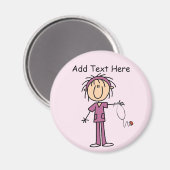 Weibliches Strichmännchen Krankenschwester T - Shi Magnet (Vorderseite/Rückseite)