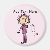 Weibliches Strichmännchen Krankenschwester T - Shi Magnet (Vorne)