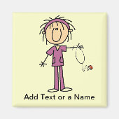 Weibliches Strichmännchen Krankenschwester T - Shi Magnet (Vorne)