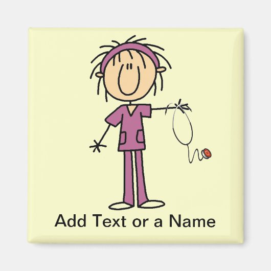 Weibliches Strichmännchen Krankenschwester T - Shi Magnet (Vorne)