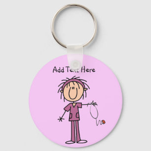 Weibliches Strichmännchen Krankenschwester T - Shi Schlüsselanhänger