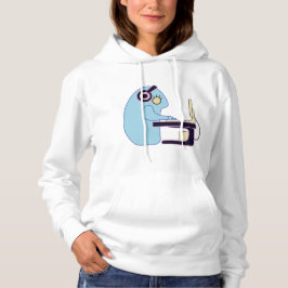 Weibliches süßes blaues Programmiermonster Hoodie