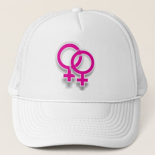 Weibliches Symbol-lesbischer Liebe-Hut Truckerkappe (Vorderseite)