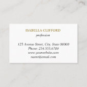 Weibliches weißes berufliches Logo des Marmors | Visitenkarte (Rückseite)