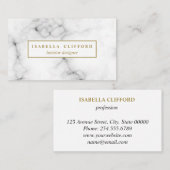 Weibliches weißes berufliches Logo des Marmors | Visitenkarte (Vorne/Hinten)